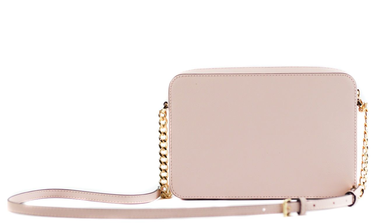 Michael Kors Jet Set Large East West Saffiano Leather Crossbody Bag Handbag (Powder Blush)